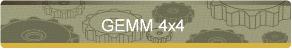 The original GEMM 4x4 banner logo